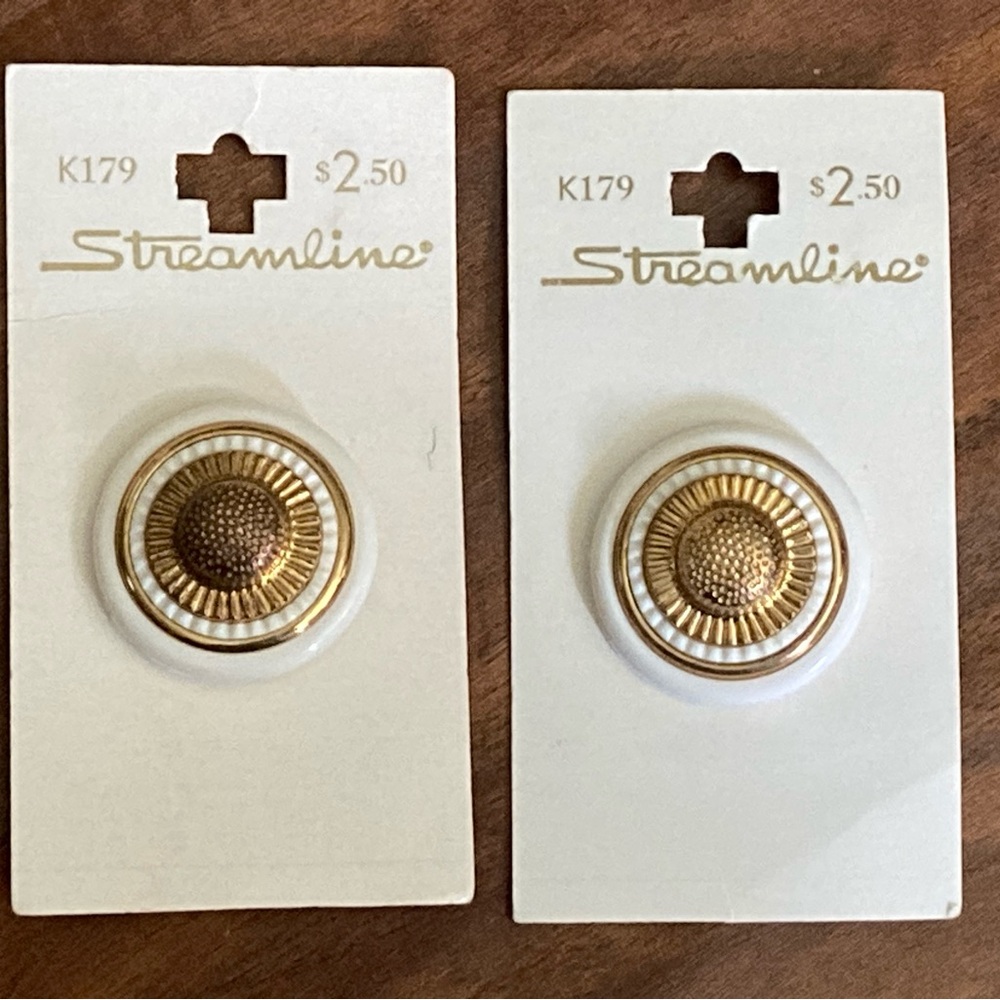 Vintage Streamline Gold and White Buttons
